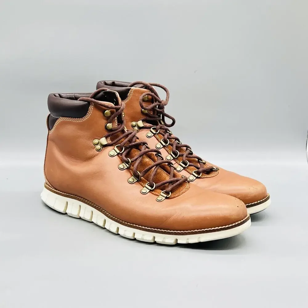 Cole Haan Boots Mens 12 Brown Leather Grand OS Chukka Ankle Lace Up Casual